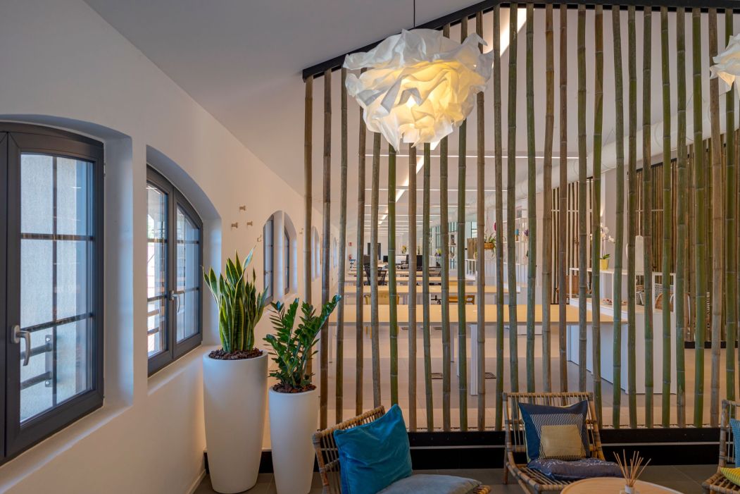 One_Off Solution Custom made office construction: bamboo canes partition wall