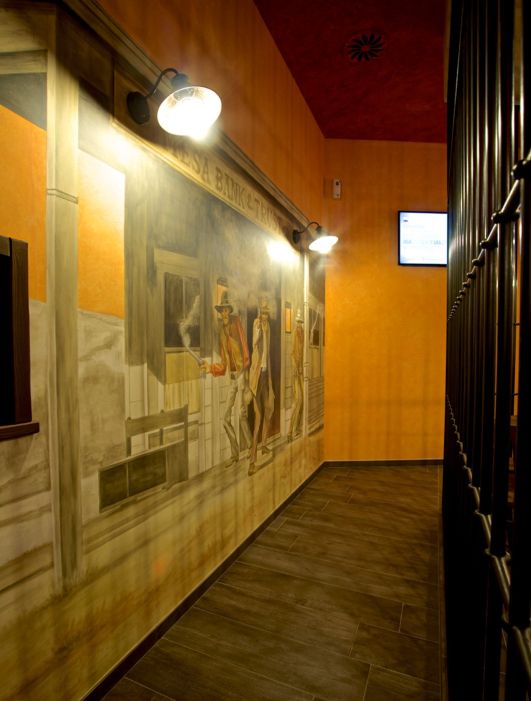 Old Wild West Custom-made furniture for a Western-style restaurant: wall detail