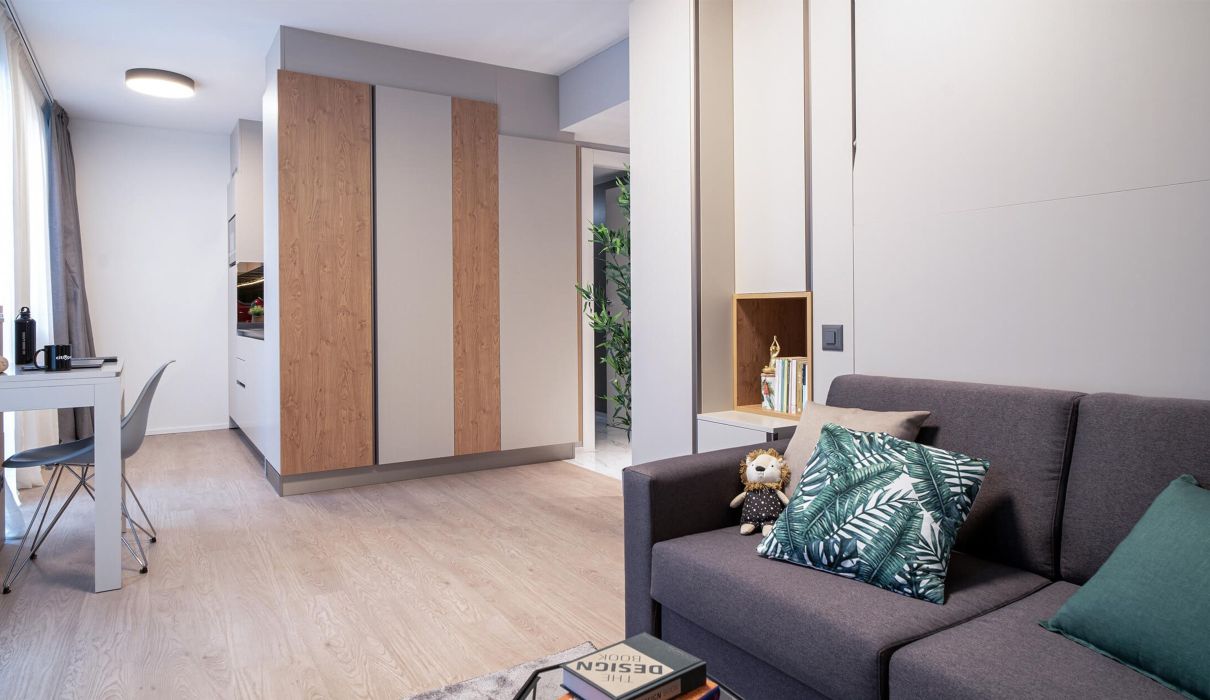 Open space: Cucina e soggiorno 
