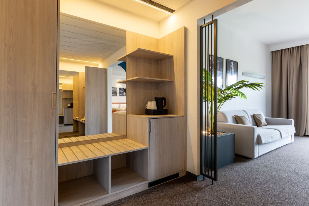 Custom-made hotel furnishings in an elegant modern style