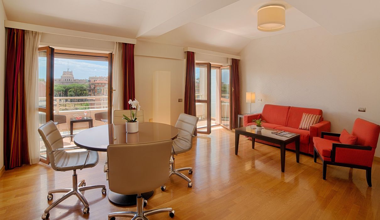 Custom-made hotel furniture: suite living area